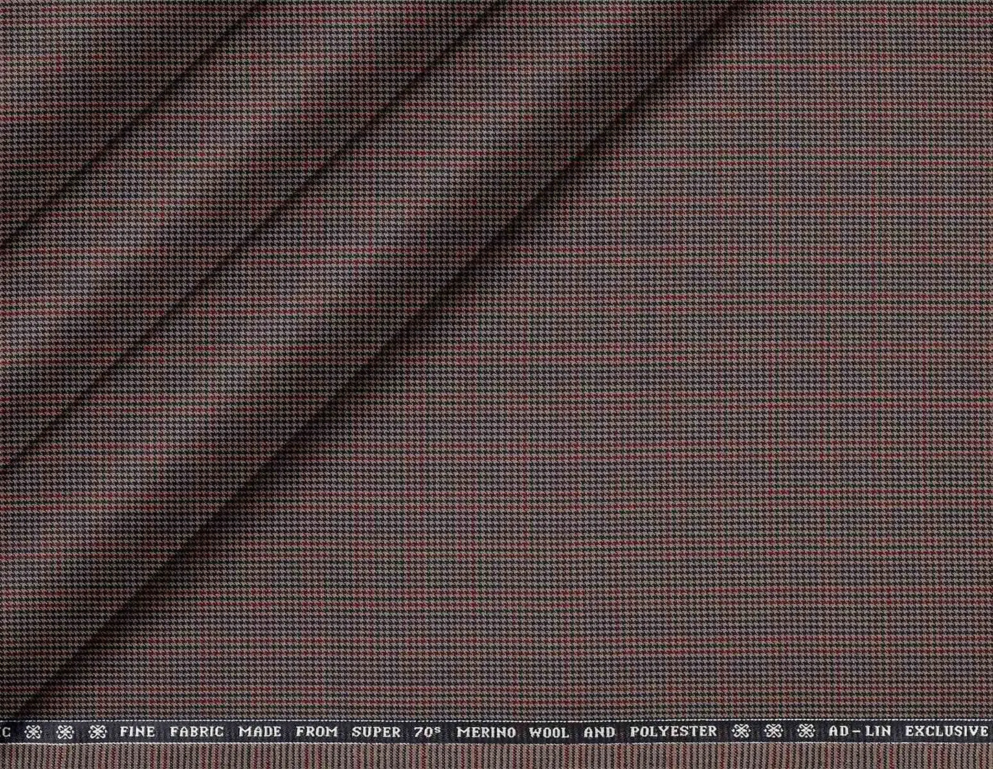 Chic Fine Merino Wool Polyester Blend Micro Checks Suiting