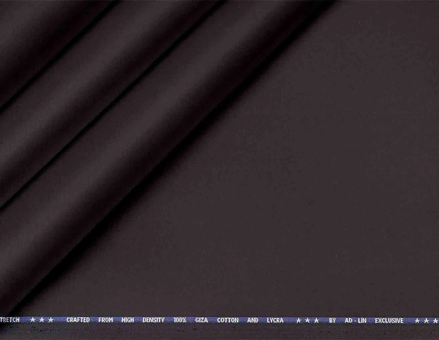 Charcoal Black Mold Stretch High Density Giza Cotton Lycra Lining Fabric for Modern Menswear