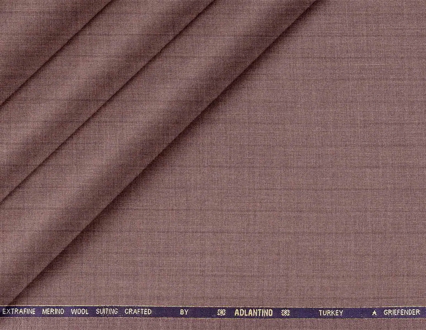 "Griefender Super 130’s Extrafine Merino Wool Taupe Plain Suiting by Adlantino"