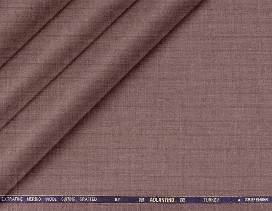 "Griefender Super 130’s Extrafine Merino Wool Taupe Plain Suiting by Adlantino"