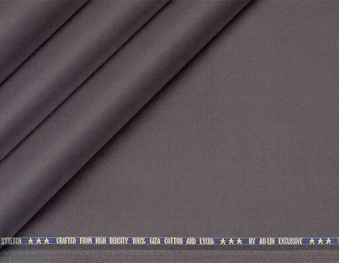 Slate Grey Mold Stretch High Density Giza Cotton Lycra Lining Fabric for Modern Menswear