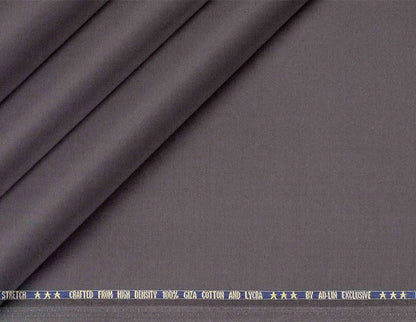 Slate Grey Mold Stretch High Density Giza Cotton Lycra Lining Fabric for Modern Menswear