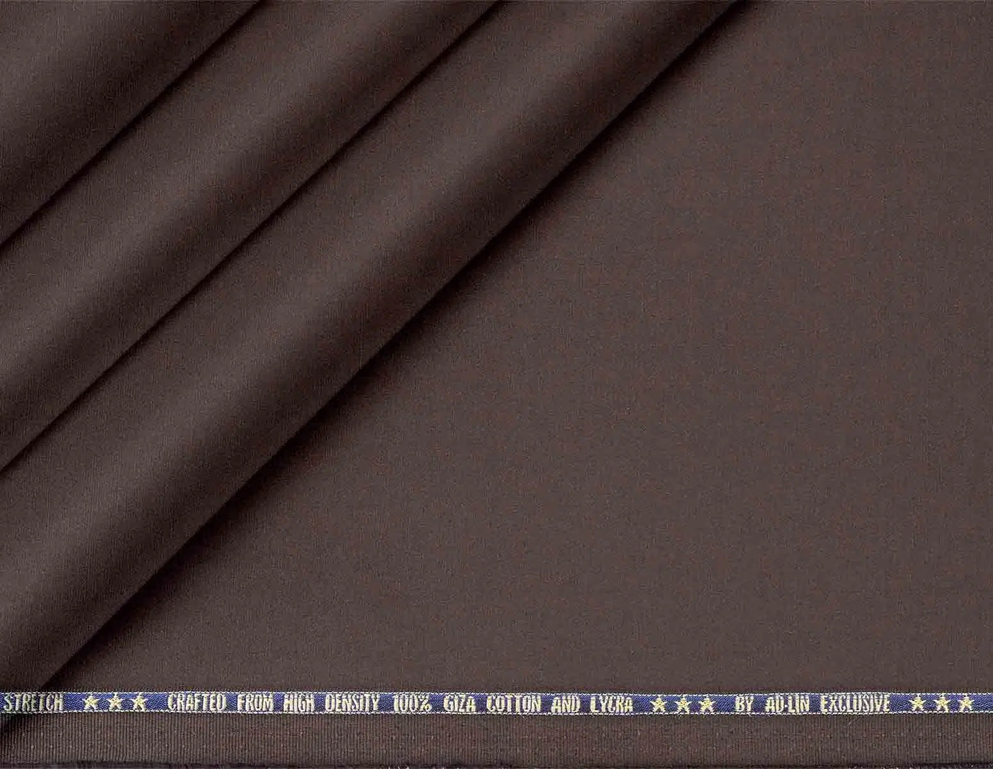 Deep Coffee Mold Stretch High Density Giza Cotton Lycra Lining Fabric for Modern Menswear