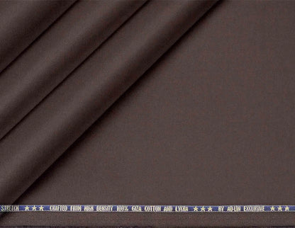 Deep Coffee Mold Stretch High Density Giza Cotton Lycra Lining Fabric for Modern Menswear