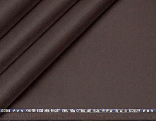 Deep Coffee Mold Stretch High Density Giza Cotton Lycra Lining Fabric for Modern Menswear