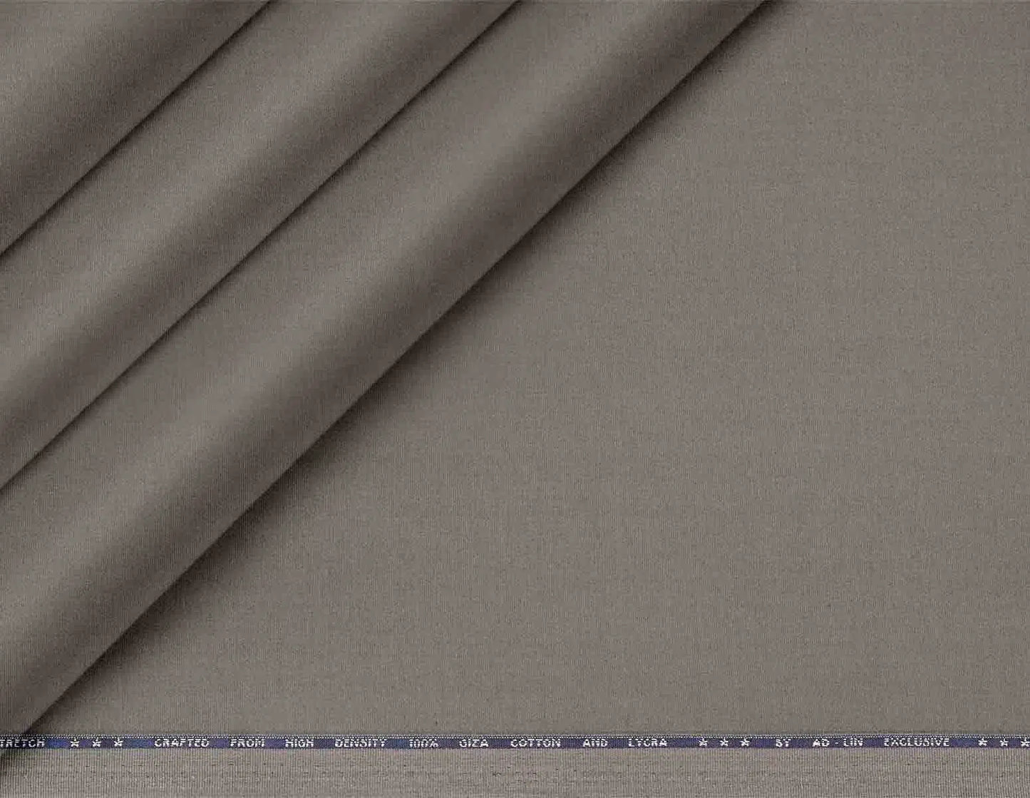Ash Grey Mold Stretch High Density Giza Cotton Lycra Lining Fabric for Modern Menswear