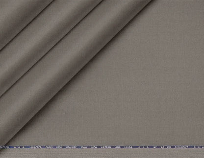 Ash Grey Mold Stretch High Density Giza Cotton Lycra Lining Fabric for Modern Menswear