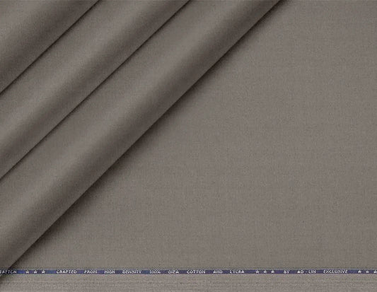 Ash Grey Mold Stretch High Density Giza Cotton Lycra Lining Fabric for Modern Menswear