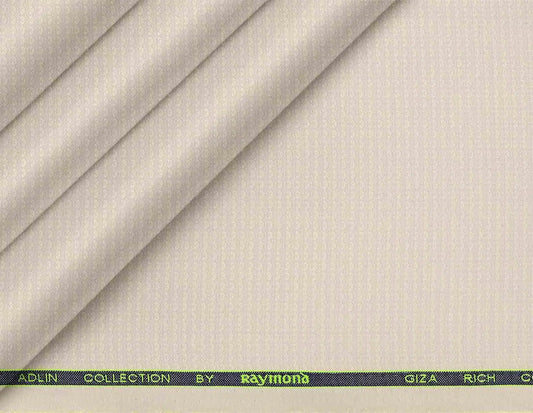 Soft Beige Giza Rich Cotton Micro-Pattern Shirting Fabric