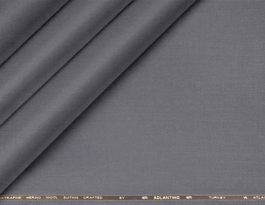 Modern Grey Super 100’s Extrafine Merino Wool Poly-Wool Suiting Fabric for Menswear