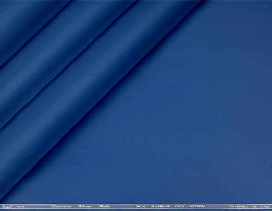 Royal Blue Superfine Giza Cotton Super 70’s Regal by Tessitura Monti