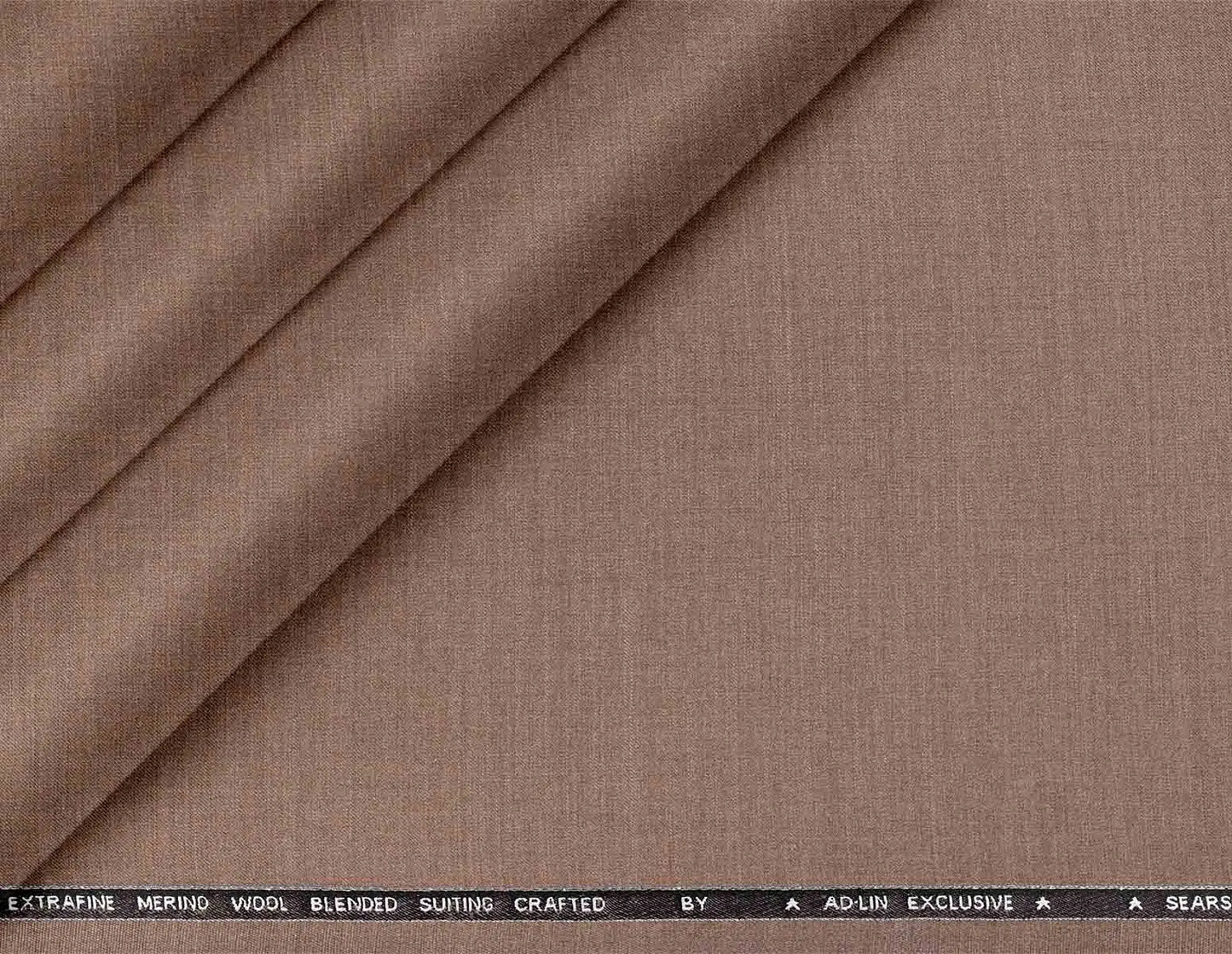 Modern Taupe Brown Extrafine Merino Poly-Wool Suiting Fabric