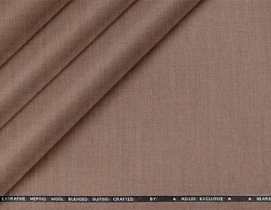 Modern Taupe Brown Extrafine Merino Poly-Wool Suiting Fabric