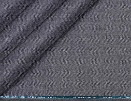 Mid Grey Herringbone Super 90’s Poly Wool Suiting Fabric for Jodhpuri Suits, Koti and Jackets.officinepaladino+1