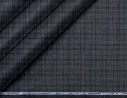 Tessitura Monti India 100% Superfine Giza Cotton – Navy Charcoal Micro Check