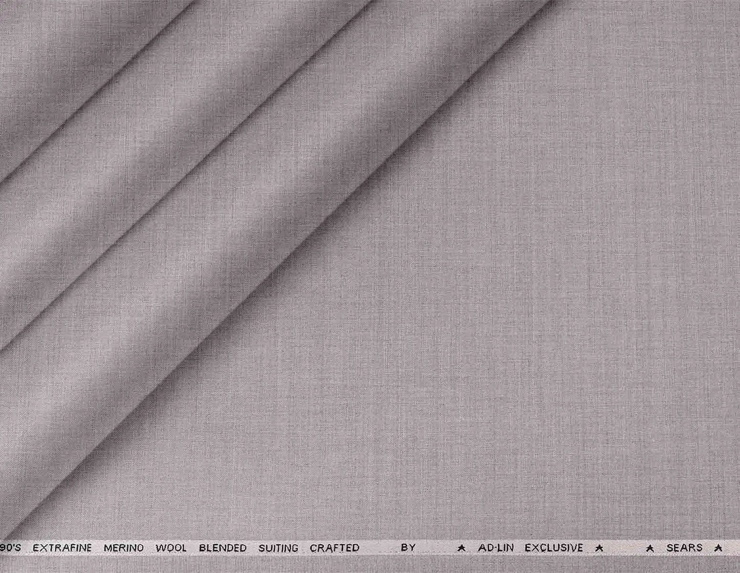Light Grey Super 90’s Extrafine Merino Poly Wool Suiting Fabric for Modern Menswear
