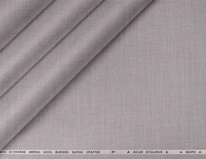 Light Grey Super 90’s Extrafine Merino Poly Wool Suiting Fabric for Modern Menswear