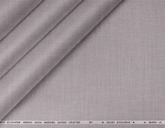 Light Grey Super 90’s Extrafine Merino Poly Wool Suiting Fabric for Modern Menswear