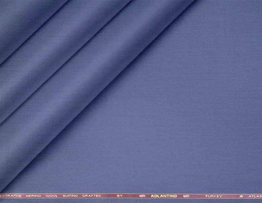 Slate Blue Super 100’s Extrafine Merino Wool Poly-Wool Suiting Fabric for Modern Mensweartest