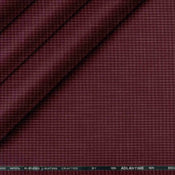 Super 90’s Adlantino Burgundy Micro-Check Poly Wool Suiting Fabric for Jodhpuris, Koti, Jackets, Suits & Pants