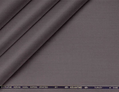 Super 130’s Extrafine Merino Wool Plain Suiting by Adlantino Turkey — Graphite Grey Poly Wool for Modern Men’s Jodhpuris, Koti, Jackets, Suits & Pants