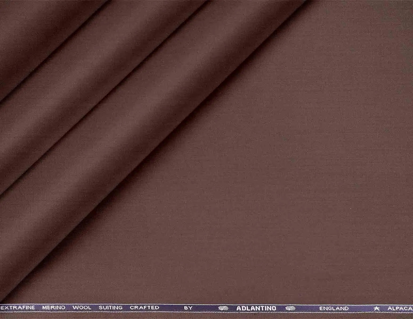 "Super 110’s Extrafine Merino Wool Cocoa Brown Plain Suiting"