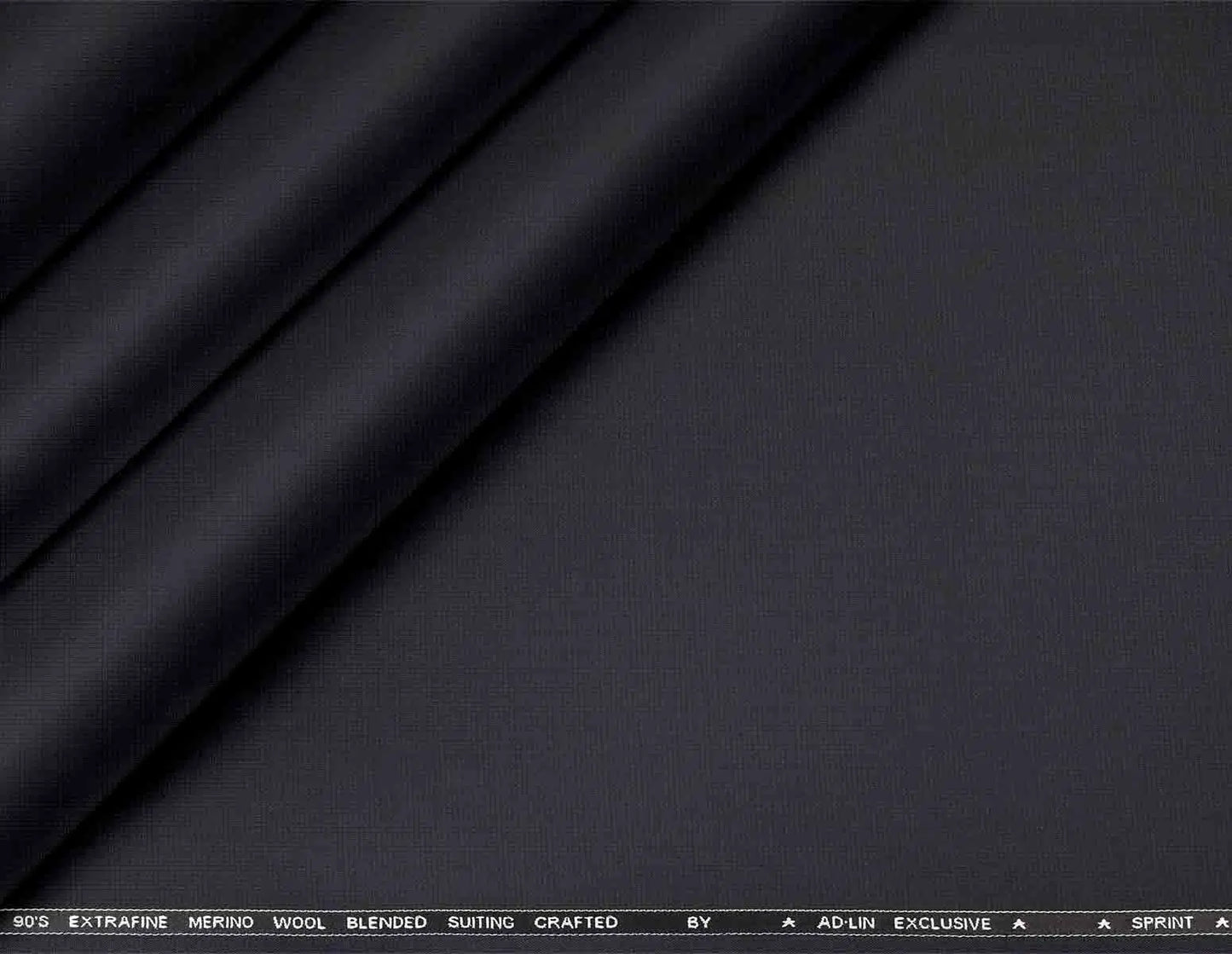 Midnight Grey Super 90’s Extrafine Merino Poly Wool Micro Suiting Fabric for Modern Menswear