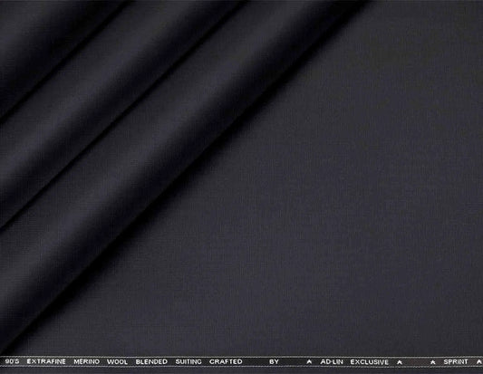 Midnight Grey Super 90’s Extrafine Merino Poly Wool Micro Suiting Fabric for Modern Menswear