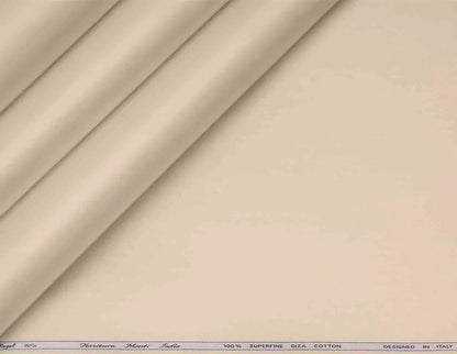 Beige Cream Superfine Giza Cotton Super 70’s Regal by Tessitura Monti