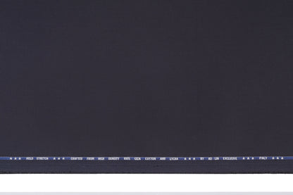 Navy Blue Mold Stretch High Density Giza Cotton Lycra Lining Fabric for Modern Menswear