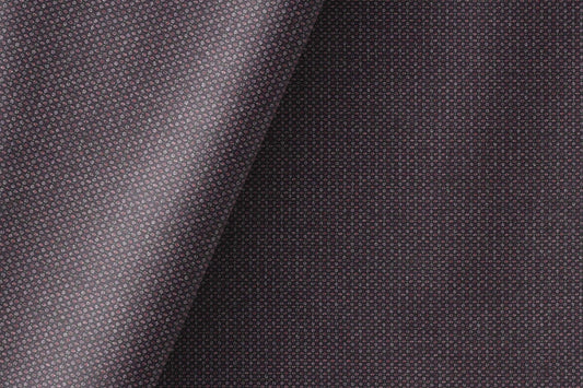 Plum Textured Micro-Weave Poly Wool Suiting Fabric for Jodhpuris, Koti, Jackets, Suits & Pants.