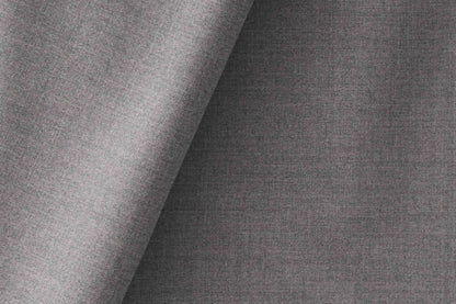 Steel Grey Poly Wool Super 130’s Wool Rich Milled Suiting by Adlantino Italy Tudor