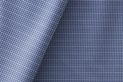 Tessitura Monti India 100% Superfine Giza Cotton – Charcoal Blue Dobby Micro Dots