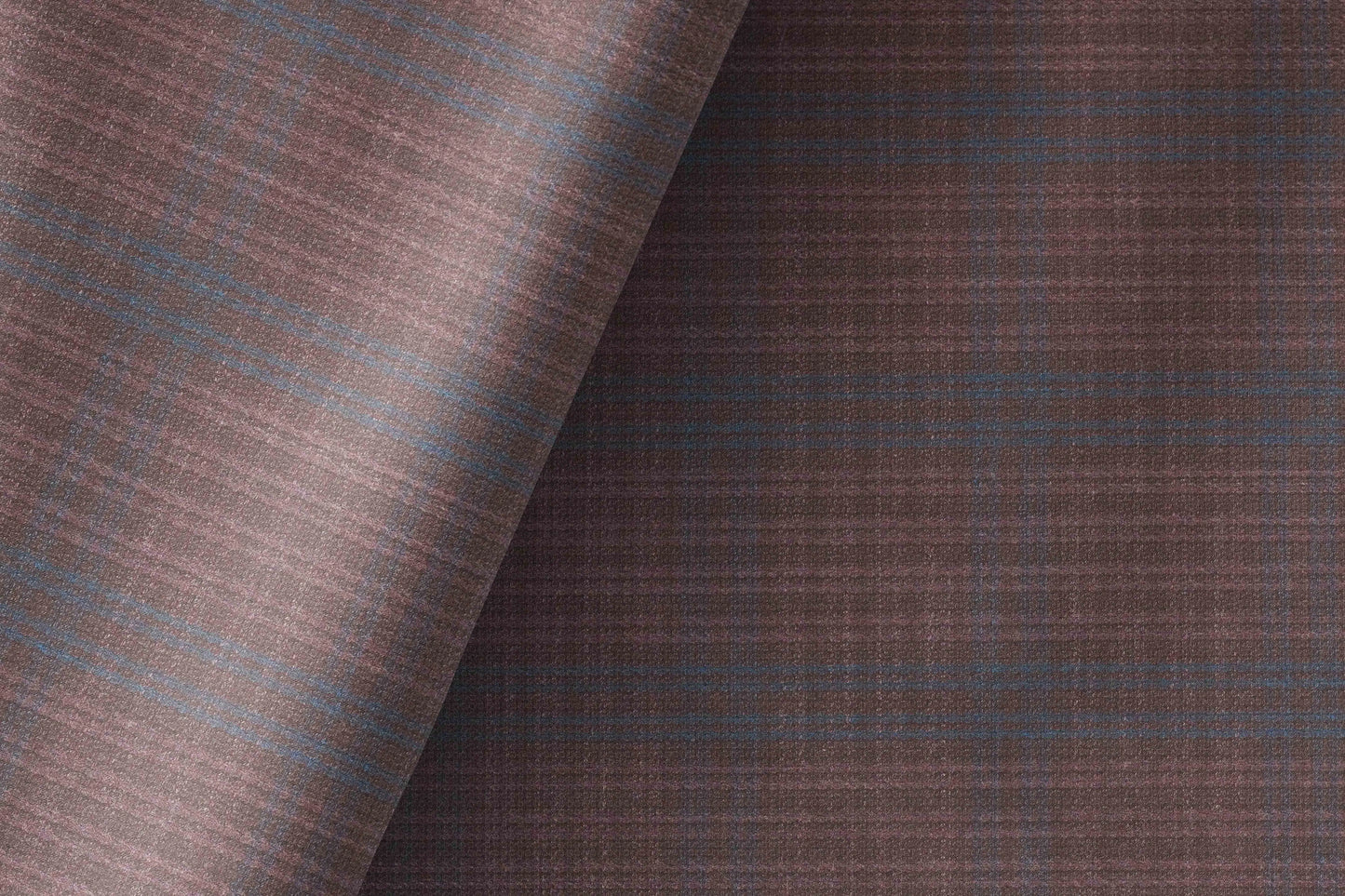 Wine Check Poly Wool Super 90’s Extrafine Merino Wool Blended Suiting