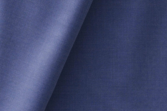 Super 130’s Wool-Rich Poly Wool Suiting by Adlantino Italy Tudor – Blue Micro Structure