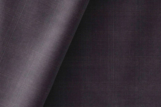 Adlantino Super 130's Charcoal Micro-Check Poly-Wool Suiting