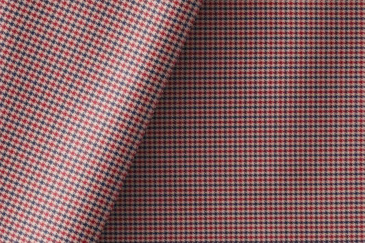 Chic Fine Merino Wool Polyester Blend Micro Checks Suiting