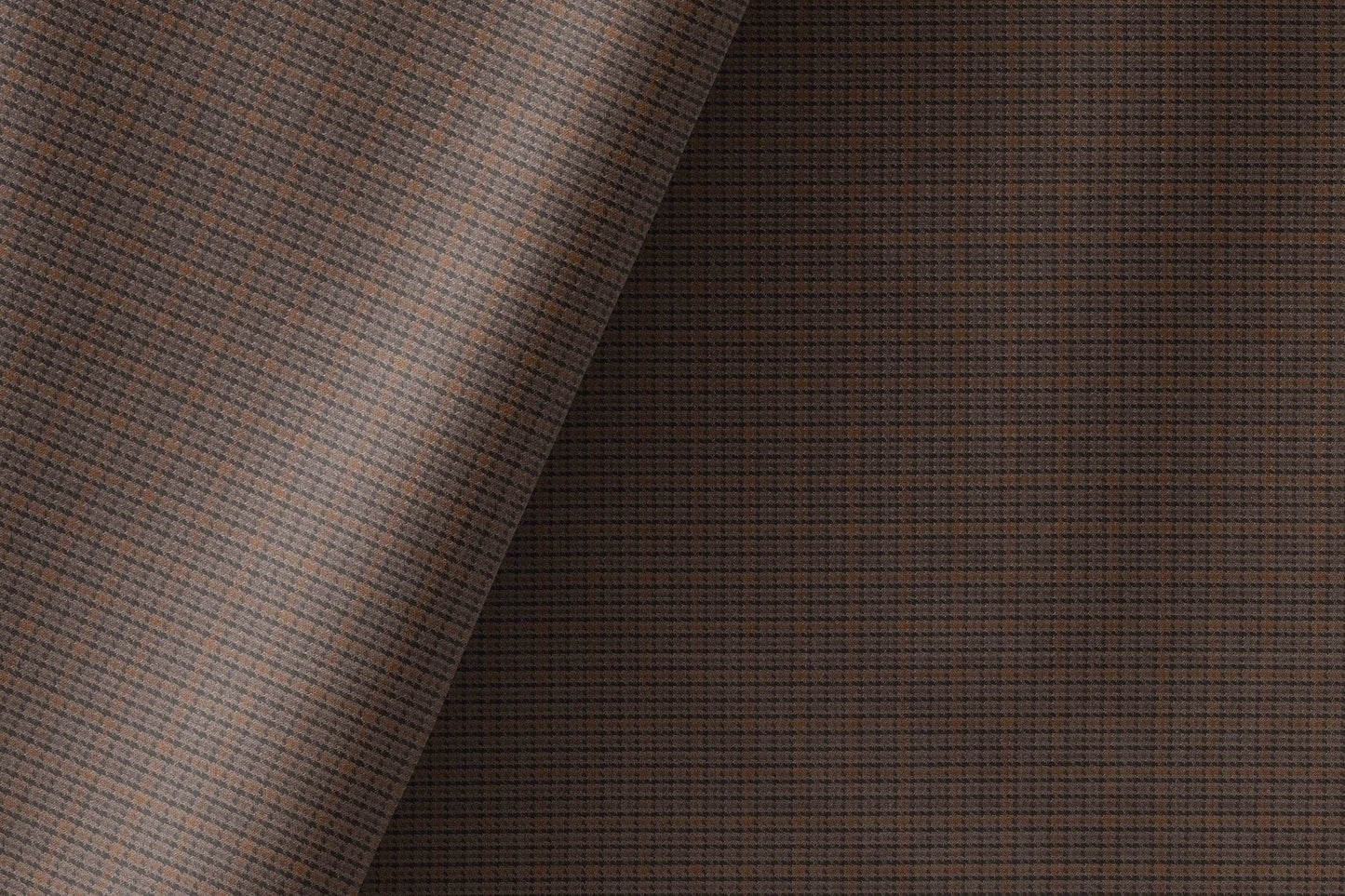 Super 90’s Adlantino Chocolate Micro-Check Poly Wool Suiting Fabric for Jodhpuris, Koti, Jackets, Suits & Pants.