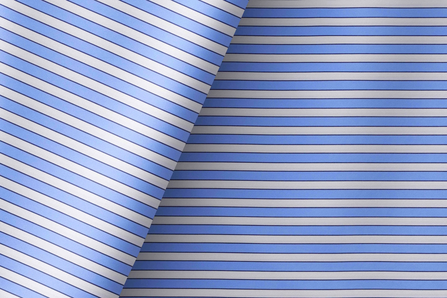 Super Ply 120’s Tessitura Monti India 100% Superfine Giza Cotton – Sky Blue Navy Fine Stripe