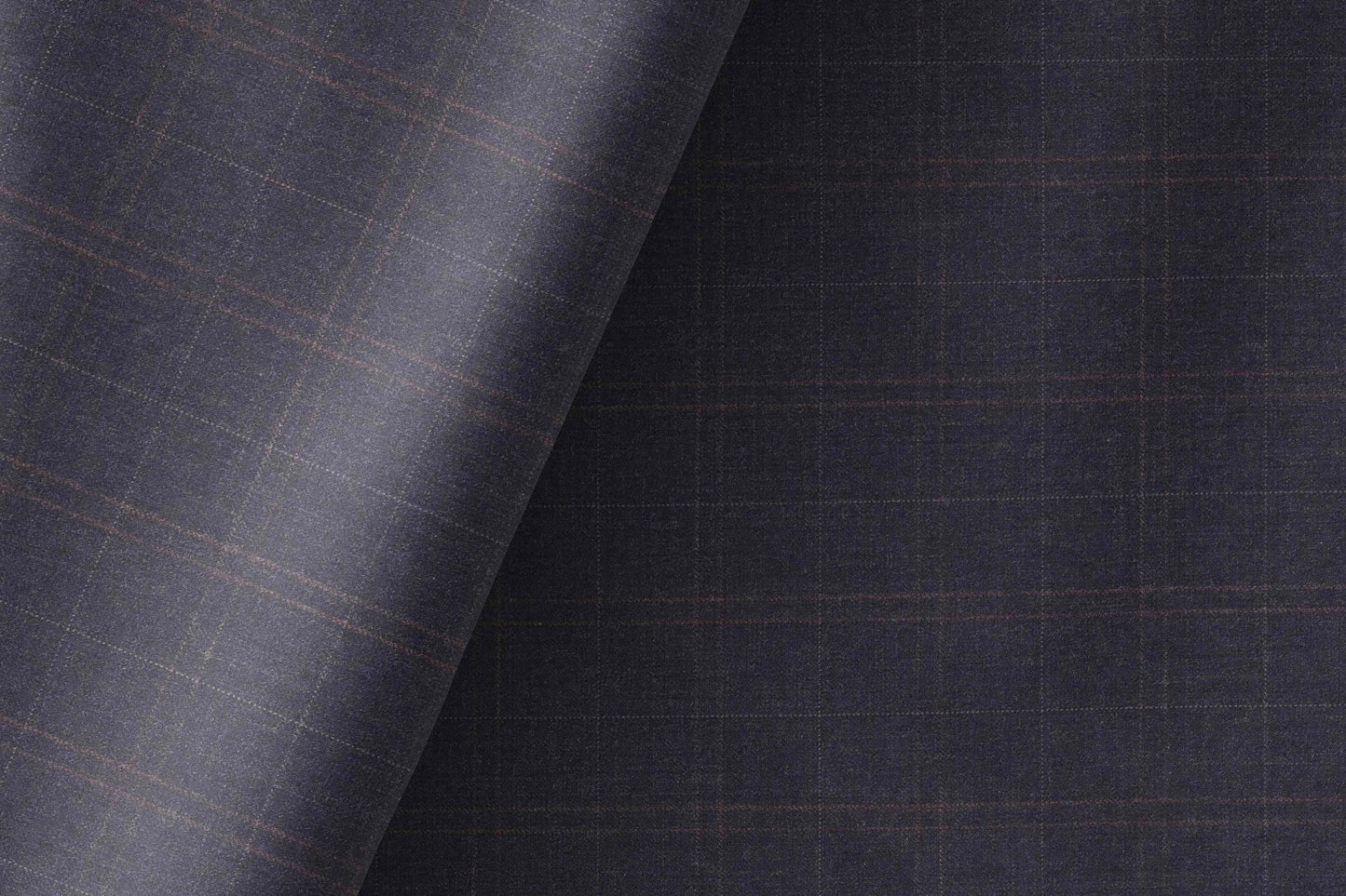 Super 130's Wool-Rich Poly Wool Suiting by Adlantino Italy Tudor – Navy Checks Micro Structure