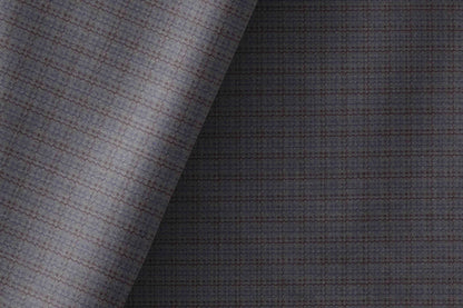 Super 90’s Extrafine Merino Wool Blended Suiting Fabric, Slate Grey and Charcoal Micro-Check, Crafted by Adlantino England