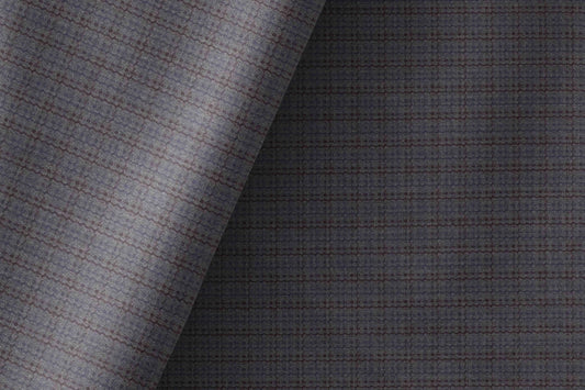 Super 90’s Extrafine Merino Wool Blended Suiting Fabric, Slate Grey and Charcoal Micro-Check, Crafted by Adlantino England