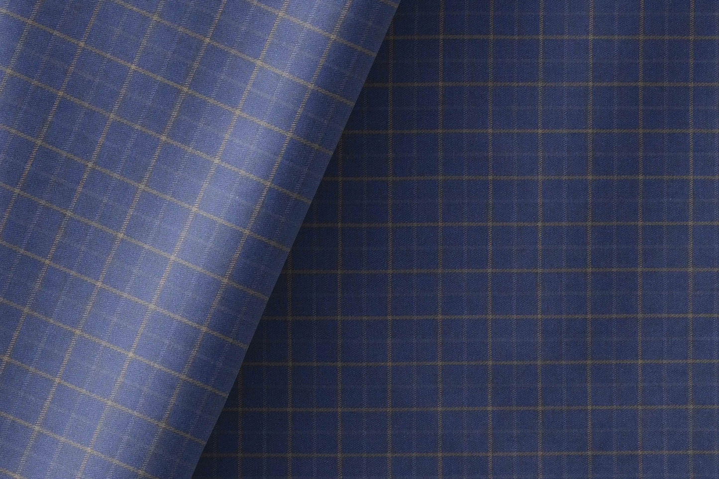 Ross Adlin Collection by Raymond Giza Rich Cotton – Royal Navy Ochre Micro Check