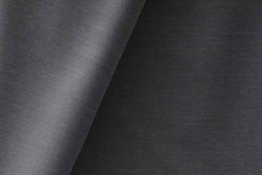 "Super 110’s Extrafine Merino Wool & Alpaca Blend Charcoal Grey Plain Suiting"