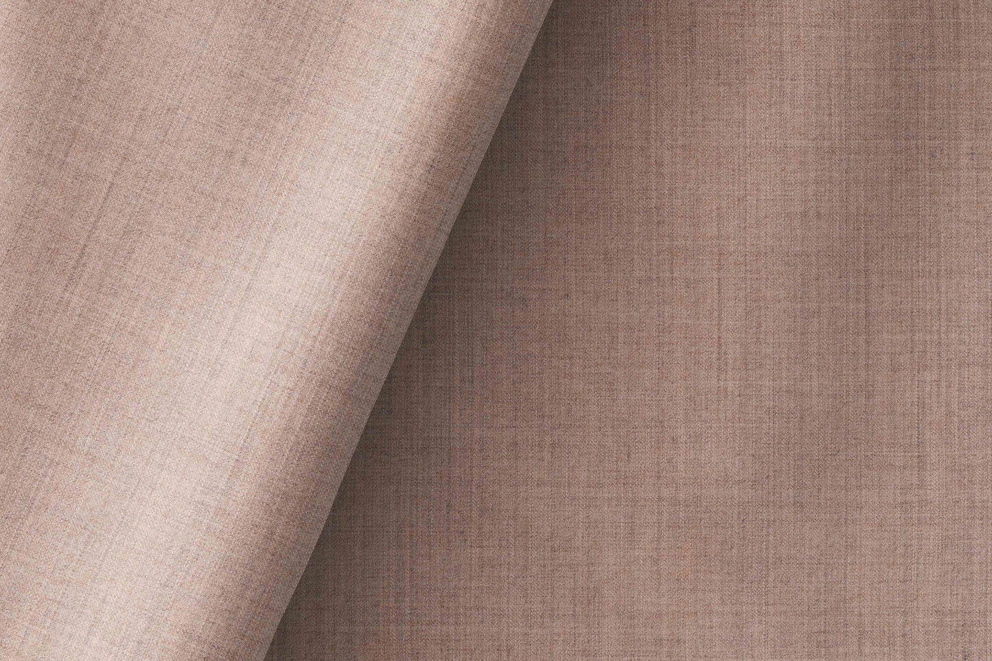 Sand Beige Poly Wool Super 130’s Wool Rich Milled Suiting by Adlantino Italy