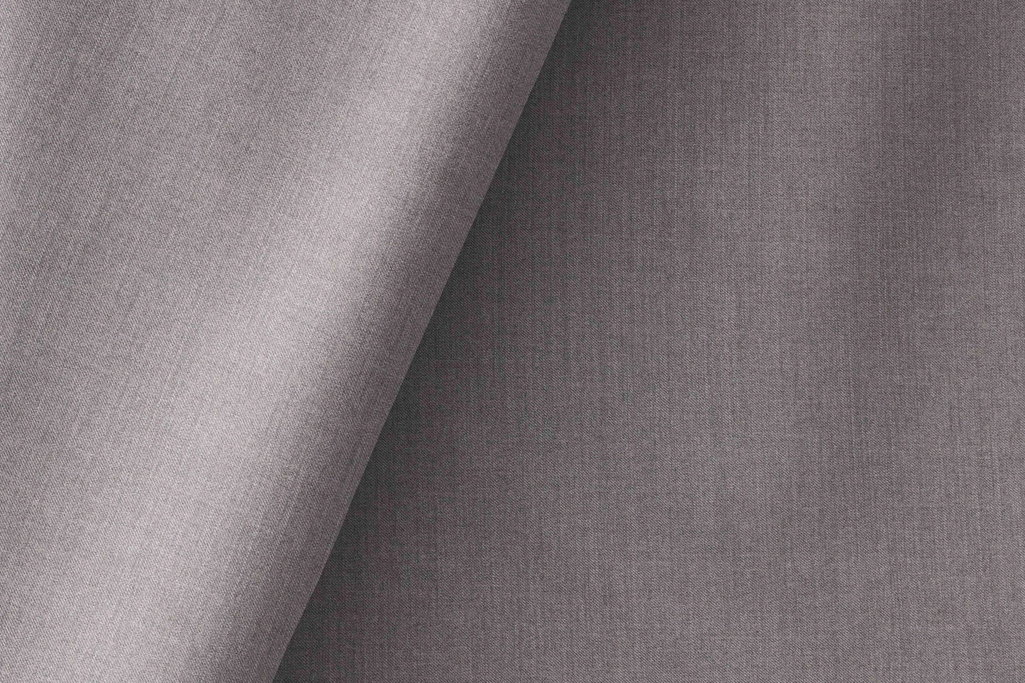 Super 90’s extrafine merino wool blended suiting in a refined plain micro-structure, ideal for sharp, modern poly-wool tailoring in versatile grey.