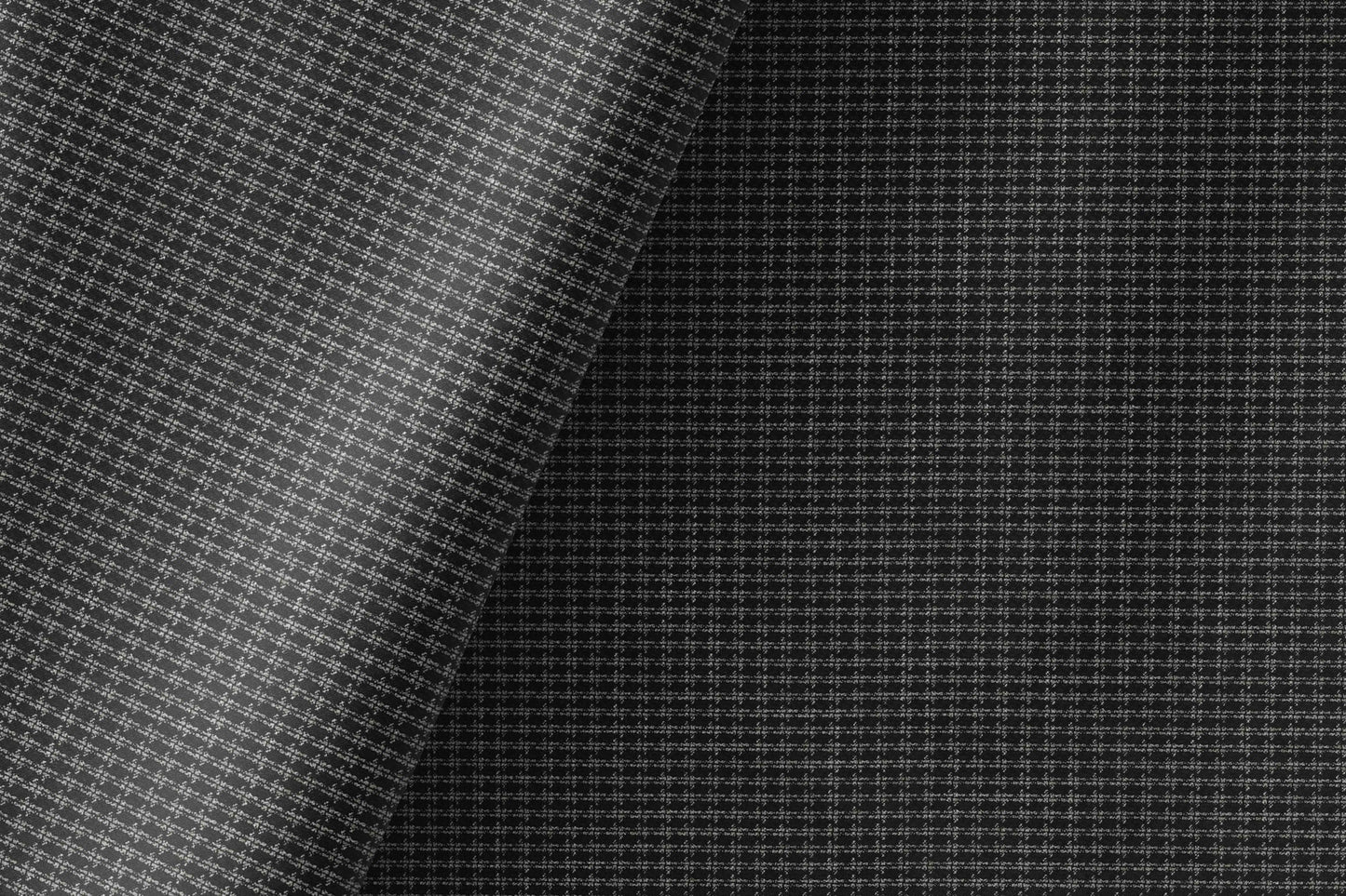 Super 90’s Adlantino Charcoal Micro-Check Poly Wool Suiting Fabric for Jodhpuris, Koti, Jackets, Suits & Pants