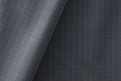 Tessitura Monti India 100% Superfine Giza Cotton – Navy Charcoal Micro Check