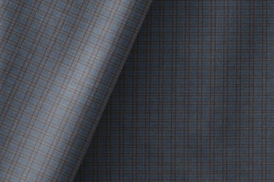 Tessitura Monti India 100% Superfine Giza Cotton – Navy Charcoal Micro Check
