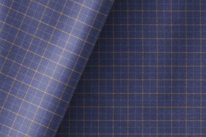 Ross Adlin Collection by Raymond – Giza Rich Cotton Navy Check Shirting Fabric